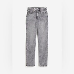 H&M straight fit grey wash button fly denim jeans size 6 28” waist